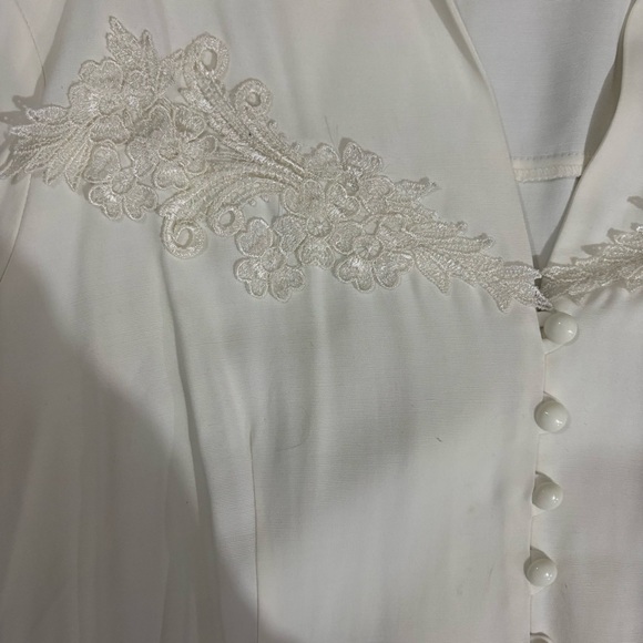 Vtg Dani Michaels Victorian Ivory Button Down Blouse Sz 12 Coquette Bridal Fairy - Picture 10 of 14